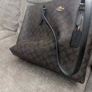 Coach Brown and Black Tote Bag